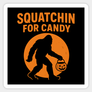 Squatchin for Candy Funny Bigfoot Halloween Artwork Sticker
